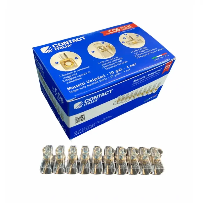 nr 10 Morsetti elettrici a cappuccio 4 MMQ isolante per cassette di derivazione | CONTACT | C06