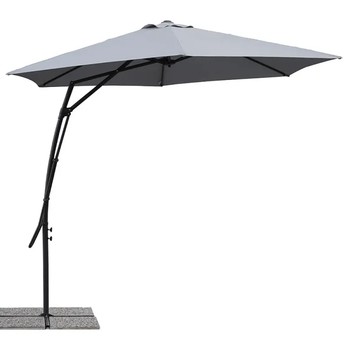 Ombrellone push-up da giardino con anti-vento a palo laterale 300 cm – Aurora