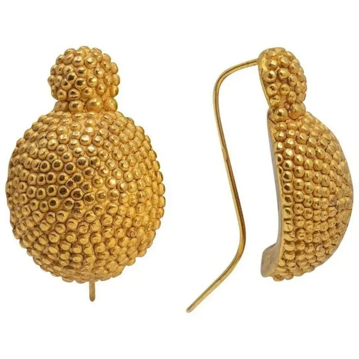 Orecchini a Spicchio di Sfera Decorata di Ercolano