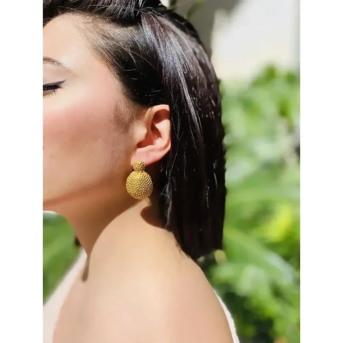 Orecchini a Spicchio di Sfera Decorata di Ercolano - immagine 3