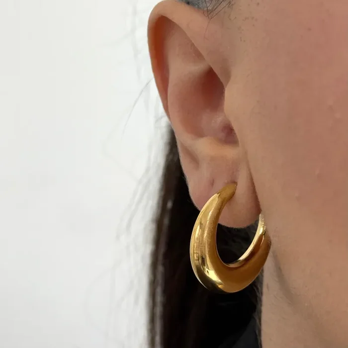 Orecchini Cerchio Mezza Luna Medium