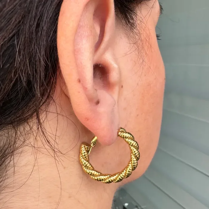 Orecchini Cerchio Torchon Medium Moda