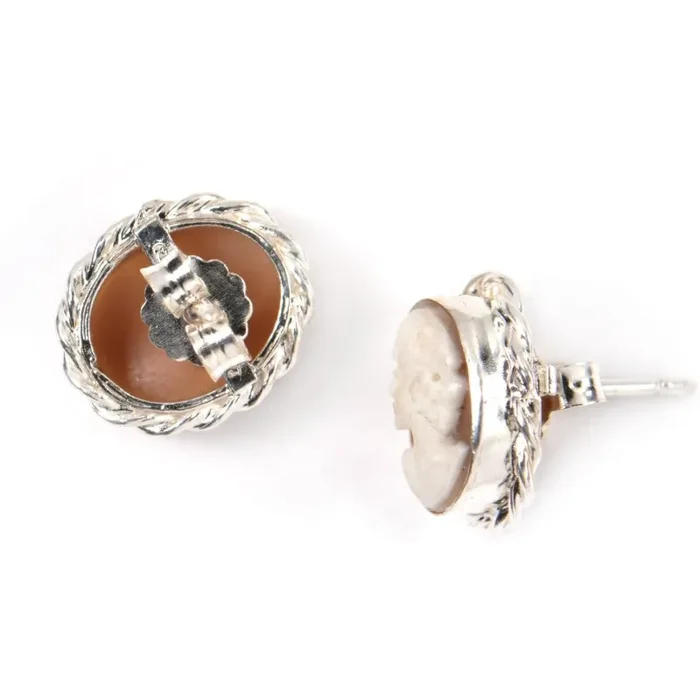 Orecchini lobo in argento con Cammeo - immagine 2