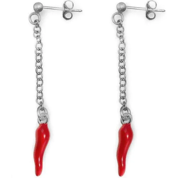 Orecchini pendenti Cornetto in Argento 925