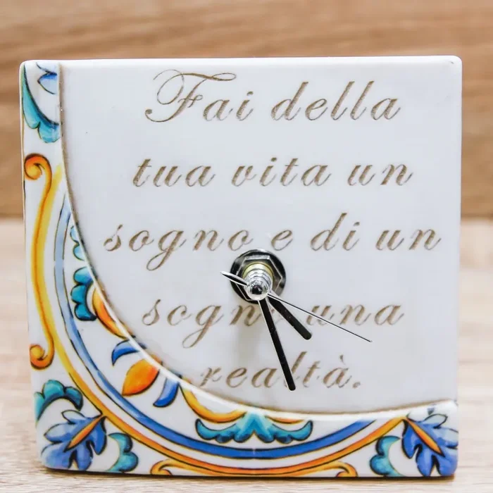 Orologio con Maiolica e Frase Dolcicose - immagine 2