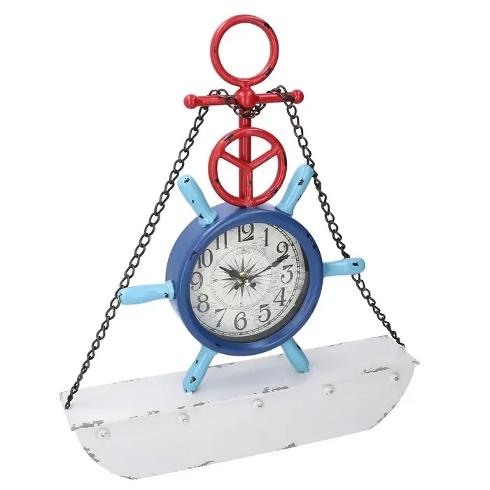 Orologio da tavolo a forma di barca con timone - immagine 3