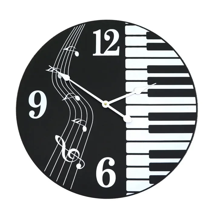 Orologio Music in legno tondo In saldo - immagine 2