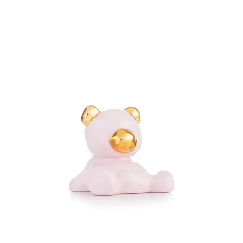 ORSETTO IN CERAMICA CIPRIA CON DETTAGLI IN ORO (9×8.5xh.8cm)