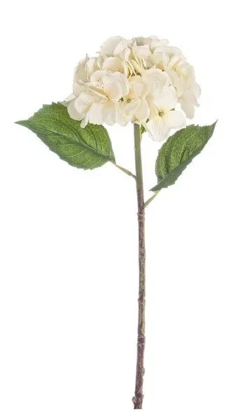 ORTENSIA GIOIOSA CREMA H.52CM IN TESSTUTO,PLASTICA E FIL DI FERRO