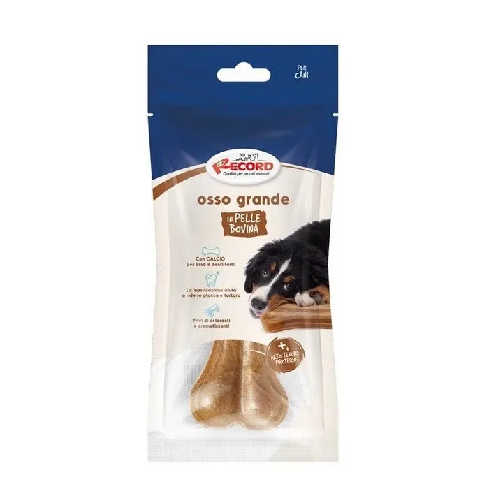 Osso per cane in pelle bovina con calcio