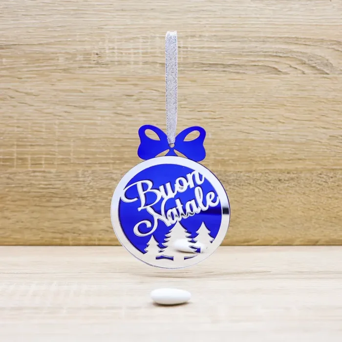 Palla di Natale Blu e Argento