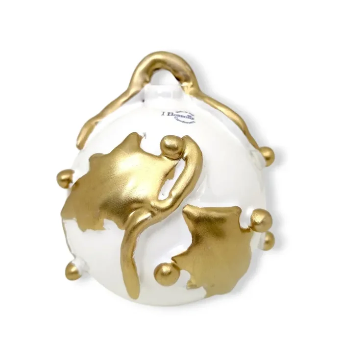 Pallina di Natale in Porcellana di Capodimonte con Decorazioni in Oro - immagine 2