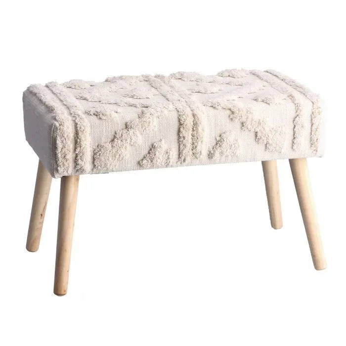 Panca in tessuto con gambe in legno – Hippie
