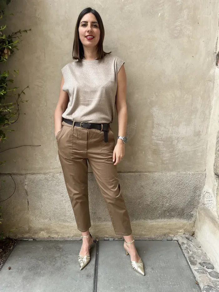 PANTALONE CARROT CON ELASTICO IN VITA - immagine 3