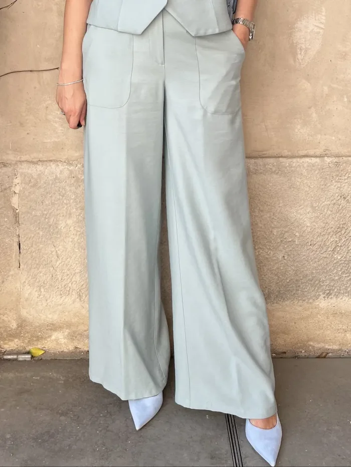 PANTALONE LARGO CON TASCONI