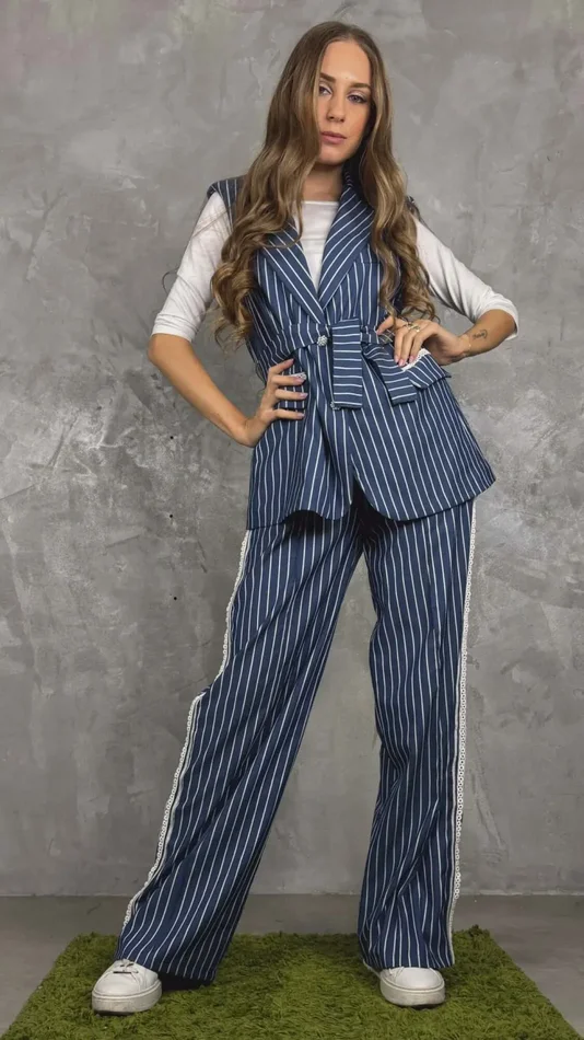 PANTALONE PALAZZO GESSATO