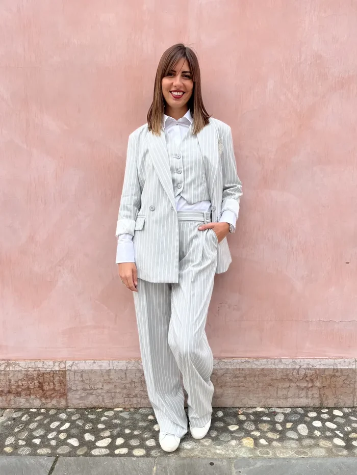 PANTALONE PALAZZO GESSATO Vendita online - immagine 2