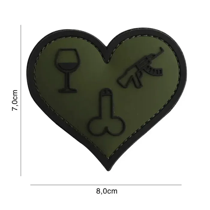 Patch 3D PVC Love, Wine, Dicks and Guns Online ora