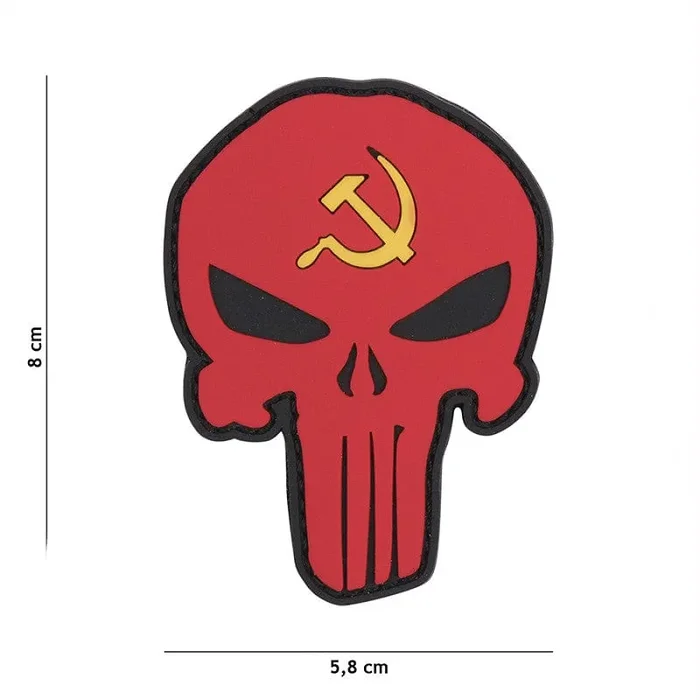 Patch Teschio 3D PVC Punisher Russia Falce e Martello Sconti