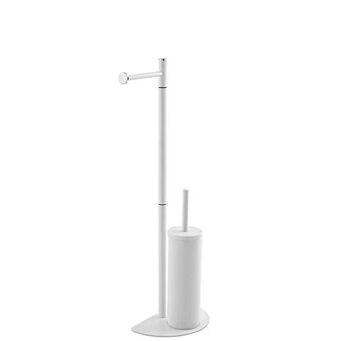 Piantana porta rotolo e porta scopino in acciaio – Salvaspazio