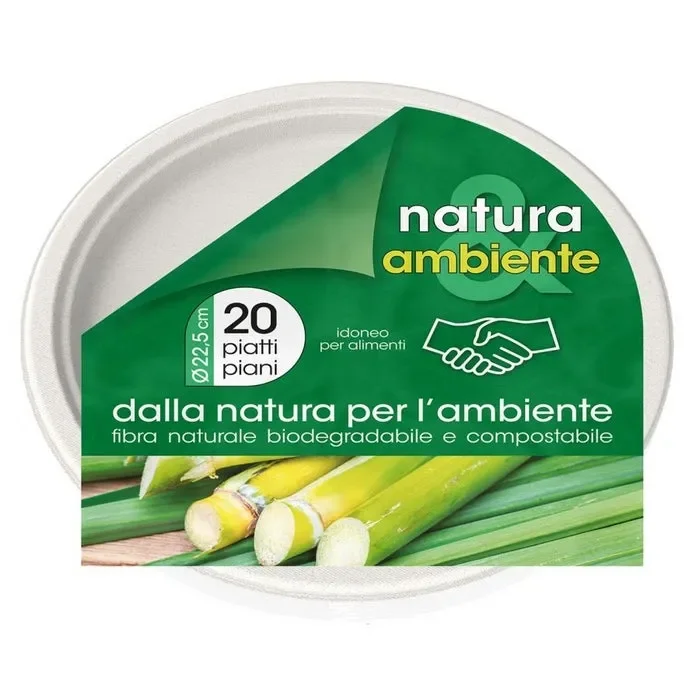 Piatti piani biodegradabili – 20 pezzi