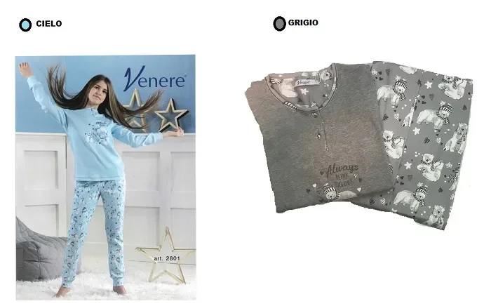 Pigiama bimba interlock Venere art 2801 colore a scelta misura a scelta