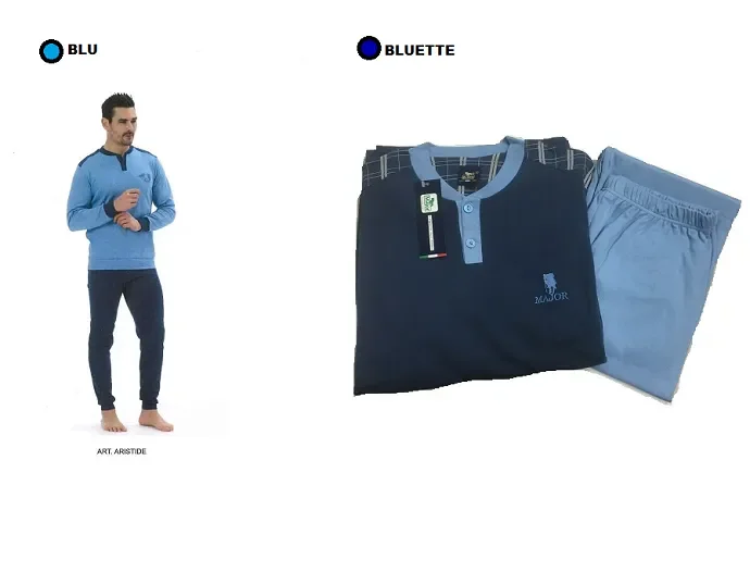 Pigiama uomo in caldo cotone Major art Aristide colore a scelta misura a scelta