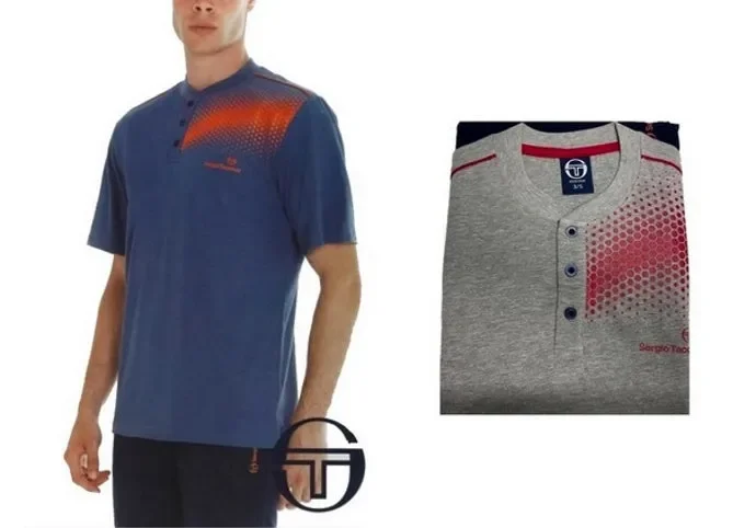 Pigiama uomo in cotone primaverile 3 pezzi Sergio Tacchini art. PG34132-AS1-24 col. e mis. a scelta
