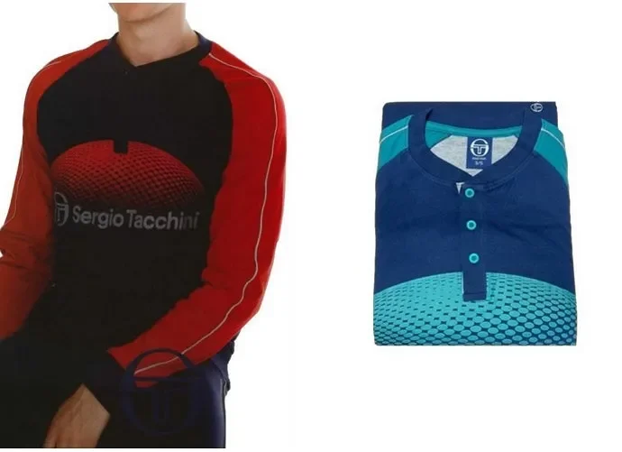 Pigiama uomo in cotone primaverile Sergio Tacchini art. PG34115-AS1-24 col. e mis. a scelta Fornitura