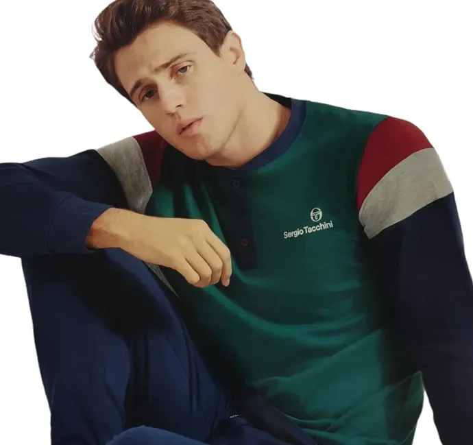 Pigiama uomo in cotone primaverile Sergio Tacchini art PG34830 colore e misura a scelta
