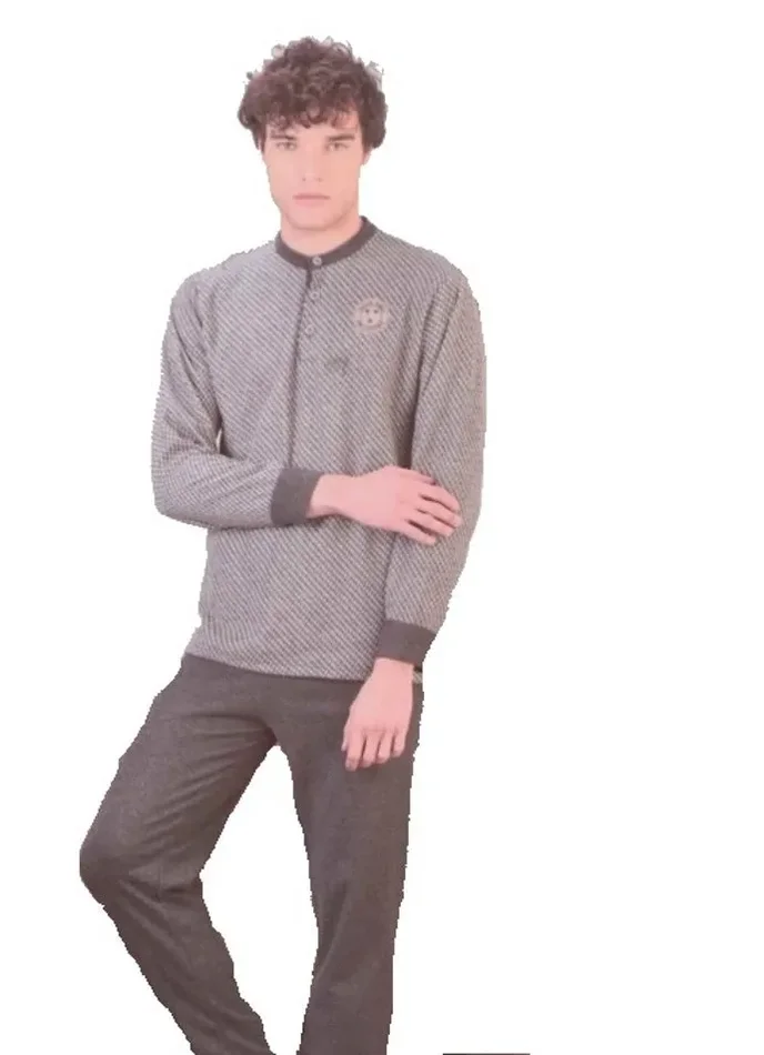 pigiama uomo invernale kissimo art. b19u5518pm col. e mis. a scelta - immagine 2