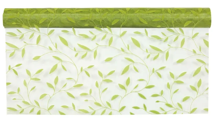 Piovaccari Rotolo Flocked Leaves H 75 Cm L 5 Mt Colore Verde Chiaro