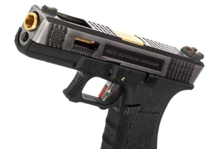 Pistola a Gas Glock G17SV WE G-Force Black e Gold - immagine 2