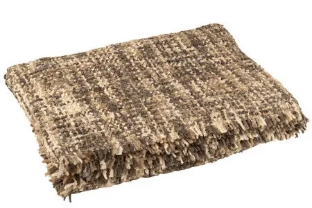 PLAID TWEED IN ACRILICO/COTONE MARRONE E BEIGE (180x130cm)