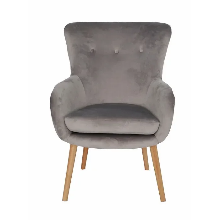 Poltrona in velluto con gambe in legno – Ler - immagine 2