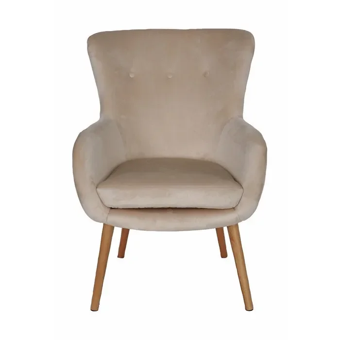 Poltrona in velluto con gambe in legno – Ler - immagine 3