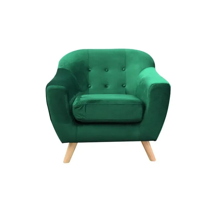 Poltrona in velluto con gambe in legno – Marike