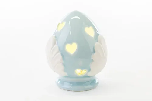 POMO PORCELLANA LED CELESTE 11xh.15 CM