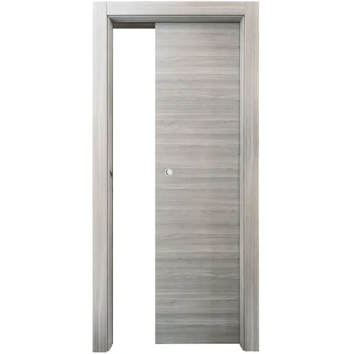 PORTA MATRIX ROVERE GRIGIO SCORREVOLE INTERNO MURO – 210 x 80 – REVERSIBILE