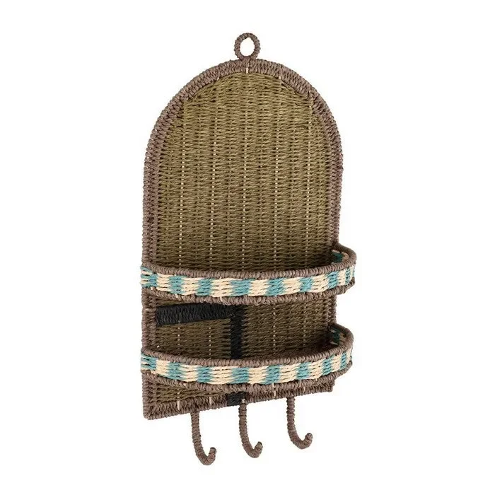 Porta oggetti da parete con 2 piani e 3 ganci – Kya