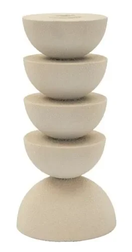 PORTACANDELA DUNE IN METALLO CREMA (10x21cm)