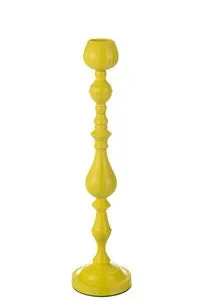 PORTACANDELE ALTO IN METALLO GIALLO (diam.14x57cm)