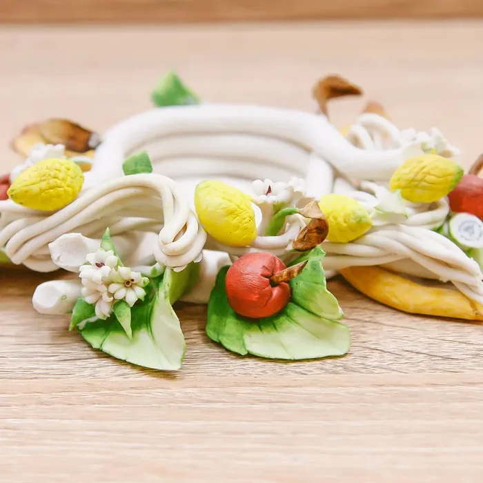 Portacandele Frutta Linea Frutta Porcellana di Capodimonte - immagine 2