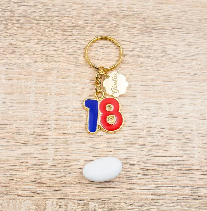 Portachiavi 18 Anni Oro 24Kt Personalizzato Moda