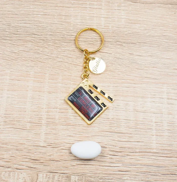 Portachiavi Ciak Cinema Oro 24Kt Personalizzato Vendita calda online