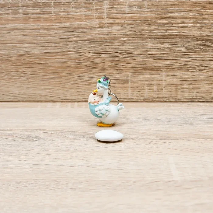 Portachiavi Cicogna Celeste