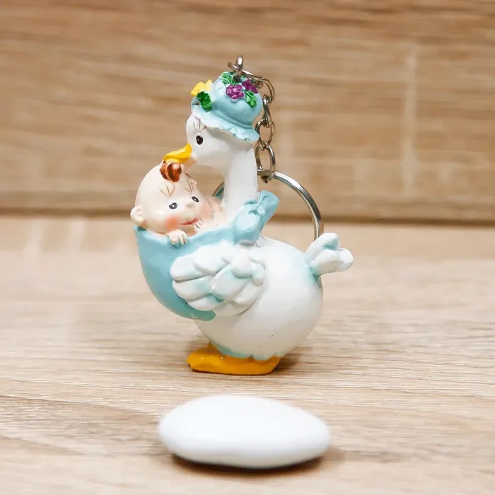 Portachiavi Cicogna Celeste - immagine 2