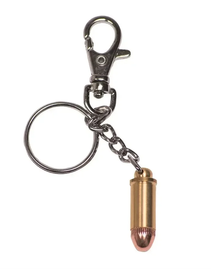 Portachiavi Proiettile 9mm con anello e moschettone
