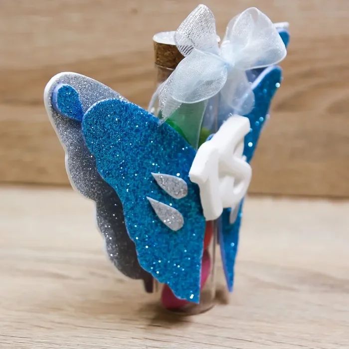 Portaconfetti 18 Anni Glitter Celeste Fornitura - immagine 3