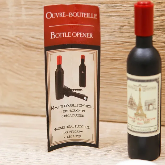 Portaconfetti con Apribottiglie Bottiglia Vino Linea Parigi - immagine 3